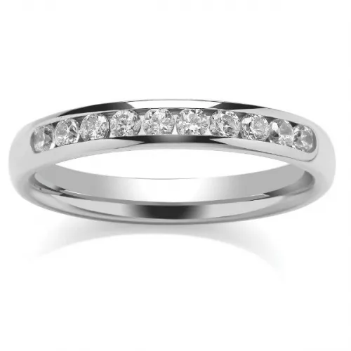 Ten Stone Diamond Wedding Ring - All Metals (SRTCHW) 